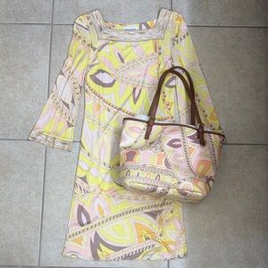 Emilio Pucci Vibrant Yellow and Pink Ensemble SET